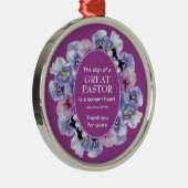 Mauve Floral BEDANK U Pastor Appreciation Metalen Ornament (Rechts)