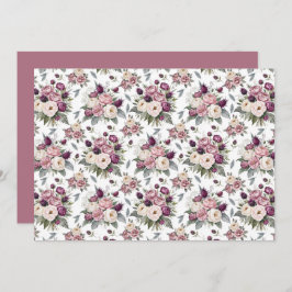 Mauve Floral Botanical Note Card Notitiekaartje