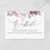 Mauve Floral Bruiloft Website Kaart Visitekaartje (Voorkant)