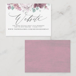 Mauve Floral Bruiloft Website Kaart Visitekaartje
