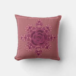 Mauve Floral Decorative Pillow Kussen