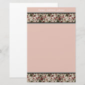 Mauve Floral Designer Recycling Stationery Sjabloo Briefpapier (Voorkant / Achterkant)