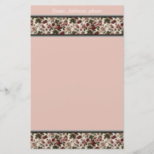 Mauve Floral Designer Recycling Stationery Sjabloo Briefpapier (Voorkant)
