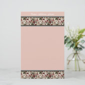 Mauve Floral Designer Recycling Stationery Sjabloo Briefpapier (Staand voorkant)