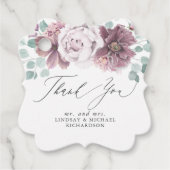 Mauve Floral Elegant dank u Bedankjes Labels (Voorkant)