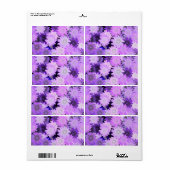 Mauve floral etiket (Full Sheet)