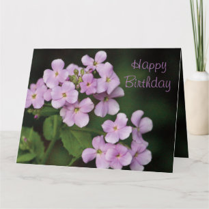 Mauve Floral Gelukkige Verjaardag Kaart