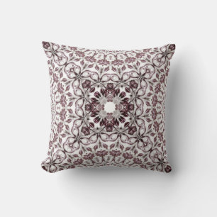 Mauve Floral Geometric Kussen
