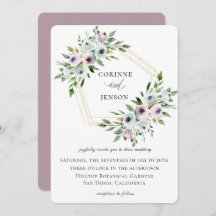 Mauve Floral geometrische bruiloft