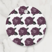 Mauve Floral Glam Gothic Owls Wedding Bedankjes Labels (Achterkant)
