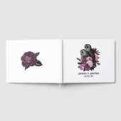 Mauve Floral Glam Gothic Owls Wedding Gastenboek (Volledig)