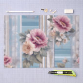 Mauve Floral nosegays Antiqued blauw Tissuepapier (Craft)