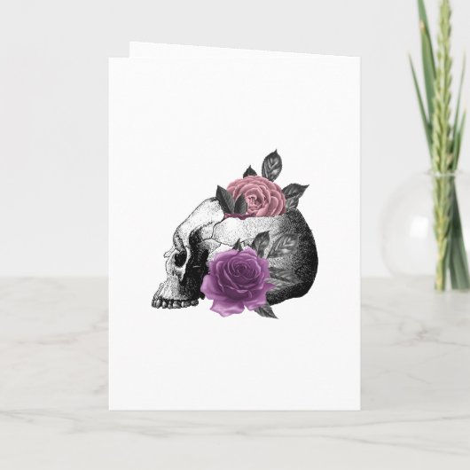 Mauve Floral Owls Gothic Wedding Programma (Achterkant)