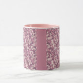 Mauve Floral Pattern Pink Combo Mug Mok (Midden)
