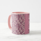 Mauve Floral Pattern Pink Combo Mug Mok (Voorkant links)