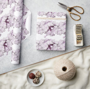 Mauve Floral Pattern Wrapping Paper Cadeaupapier