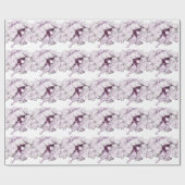 Mauve Floral Pattern Wrapping Paper Cadeaupapier (Vlak)