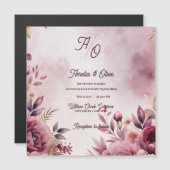 Mauve Floral Romantic Blush Wedding Invitation (Voorkant / Achterkant)
