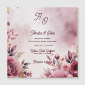 Mauve Floral Romantic Blush Wedding Invitation (Voorkant)