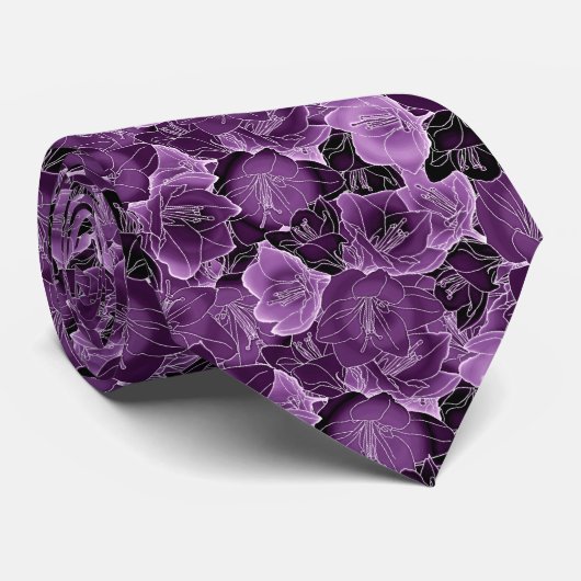 Mauve Floral Stropdas (Opgerold)