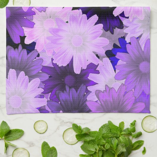 Mauve floral theedoek (Gevouwen)