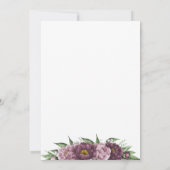 Mauve Floral Wedding Invitation Kaart (Achterkant)