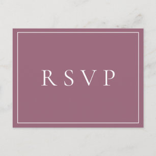 Mauve Floral Wedding RSVP Song Aanvraag Uitnodiging Briefkaart