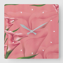 Mauve Flower Wall Clock van Julie Everhart Vierkante Klok