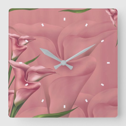 Mauve Flower Wall Clock van Julie Everhart Vierkante Klok (Voorkant)