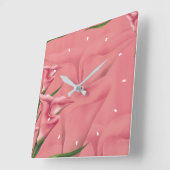 Mauve Flower Wall Clock van Julie Everhart Vierkante Klok (Hoek)