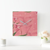 Mauve Flower Wall Clock van Julie Everhart Vierkante Klok (Huis)