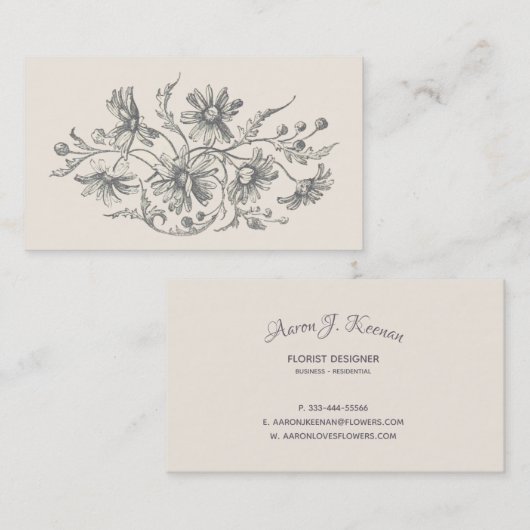 Mauve  Flowers Custom Visitekaartje v2 (Voorkant / Achterkant)