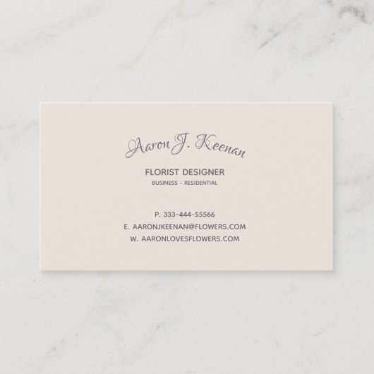 Mauve  Flowers Custom Visitekaartje v2 (Achterkant)