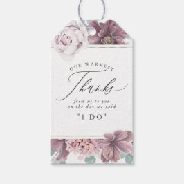 Mauve Flowers Elegant Bedankt Cadeaulabel