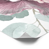 Mauve Flowers Elegant Greenery Wedding Welcome Poster (Hoek)