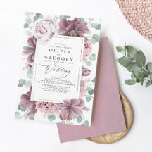 Mauve Flowers en Greenery Elegant Stylish Wedding