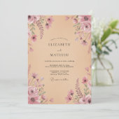 Mauve Fluisterende Bruiloftsbloei Kaart (Staand voorkant)