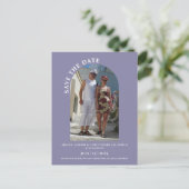 Mauve Foto De datum opslaan Uitnodiging (Staand voorkant)