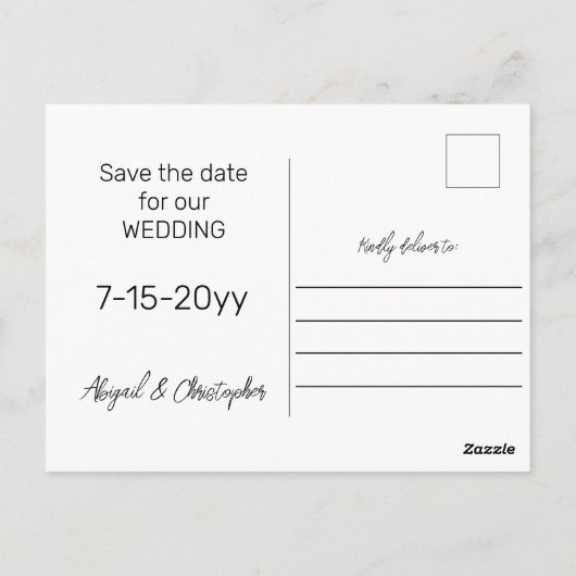 Mauve Foto De datum opslaan Uitnodiging (Achterkant)