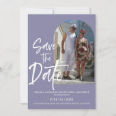 Mauve Foto De datum opslaan Uitnodiging (Voorkant)