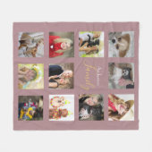 Mauve Foto Dekbedovertrek Collage Instagram Fleece Deken (Voorkant (Horizontaal))