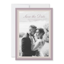 Mauve Foto Huwelijk Save the Date Kaart