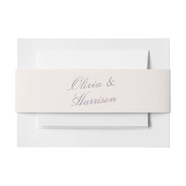 Mauve Garden Calligraphy Invitation Belly Band Uitnodigingen Wikkel