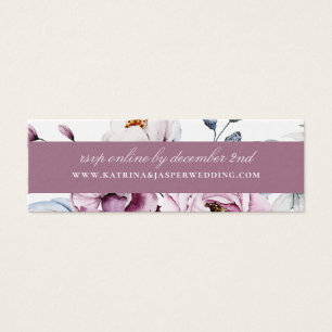 Mauve Garden Floral Wedding Website RSVP Mini Visitekaartjes