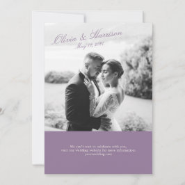 Mauve Garden Photo Wedding Invitation Kaart
