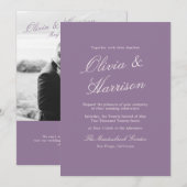 Mauve Garden Photo Wedding Invitation Kaart (Voorkant / Achterkant)
