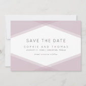 Mauve Gelaagd Geometrisch Donker Paarse Save the D Kaart (Voorkant)