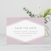 Mauve Gelaagd Geometrisch Donker Paarse Save the D Kaart (Staand voorkant)