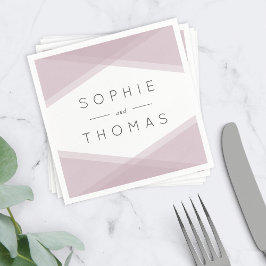 Mauve gelaagde geometrische bruiloft servet