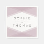 Mauve gelaagde geometrische bruiloft servet (Voorkant)
